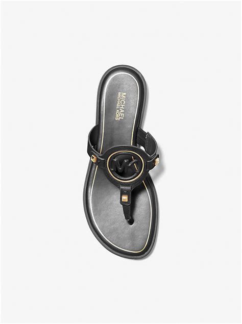 michael kors aubrey cutout leather t-strap sandal|Aubrey Cutout Leather T.